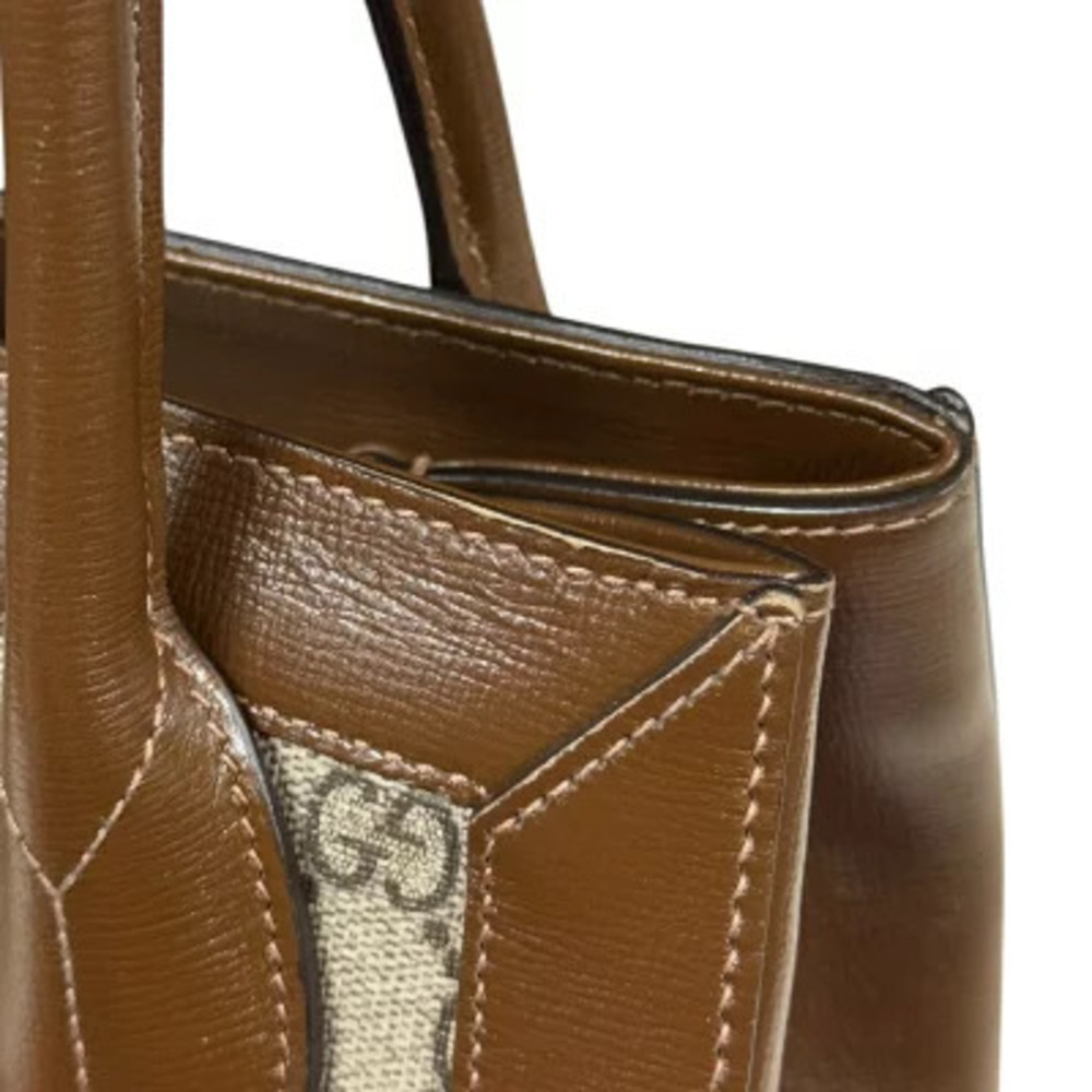 Gucci Tote Jackie Shoulder Bag GG Supreme Canvas Brown - Picture 7 of 8